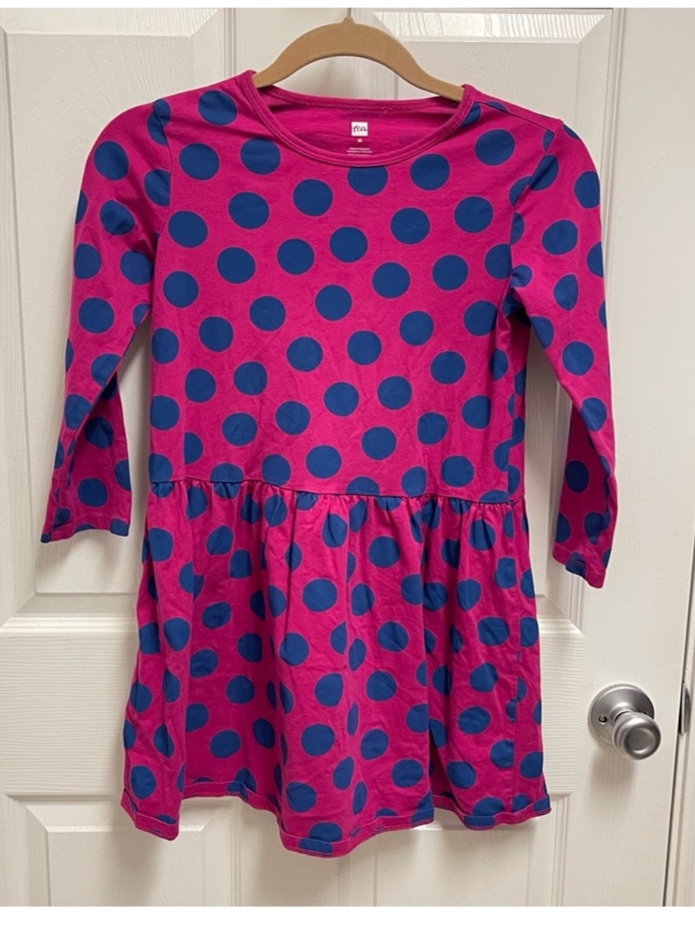 Tea Collection Girls Magenta Polka Dot Dress. Sz 10 Girls